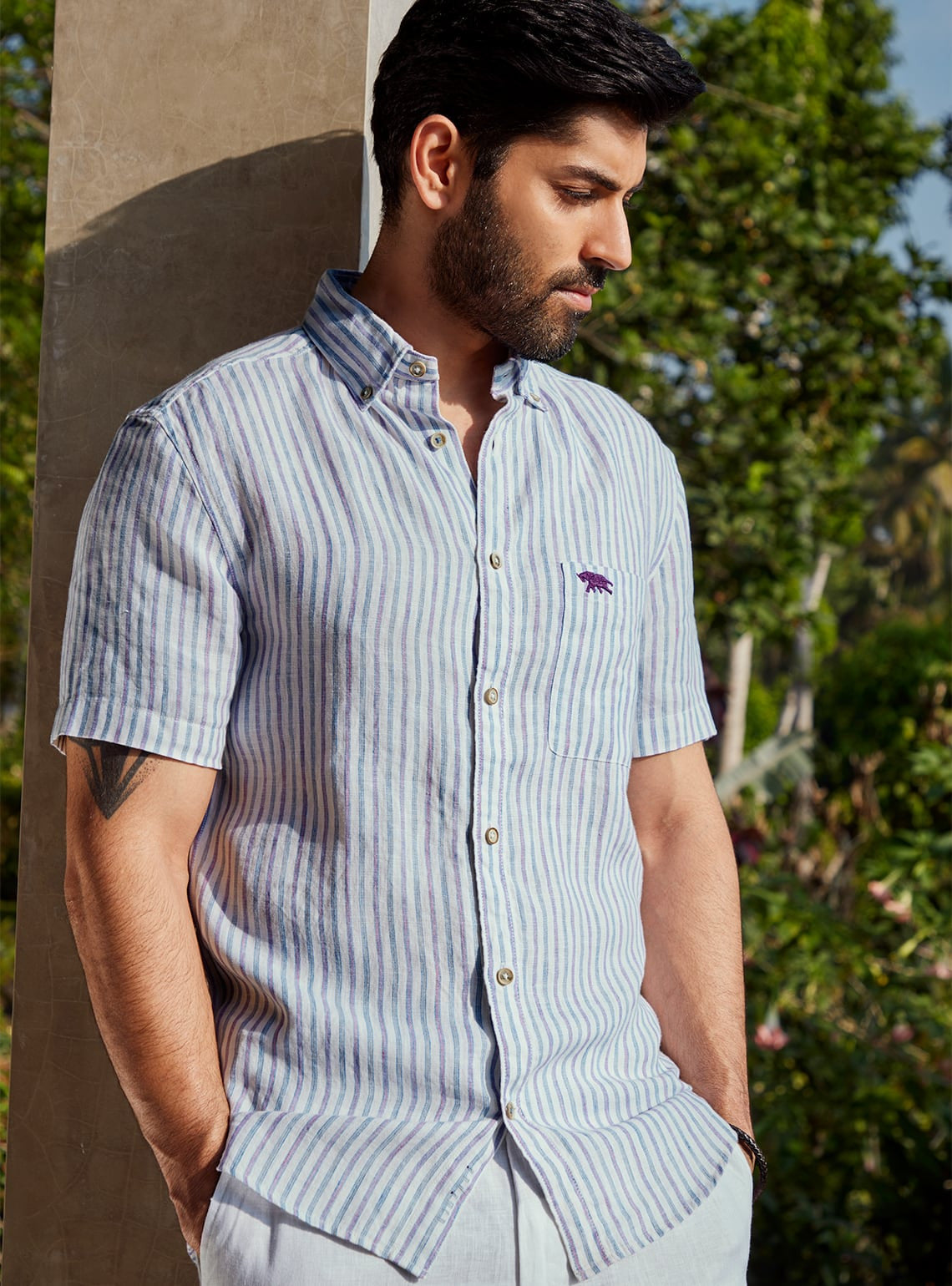 Sea Link Stripe Half Shirt