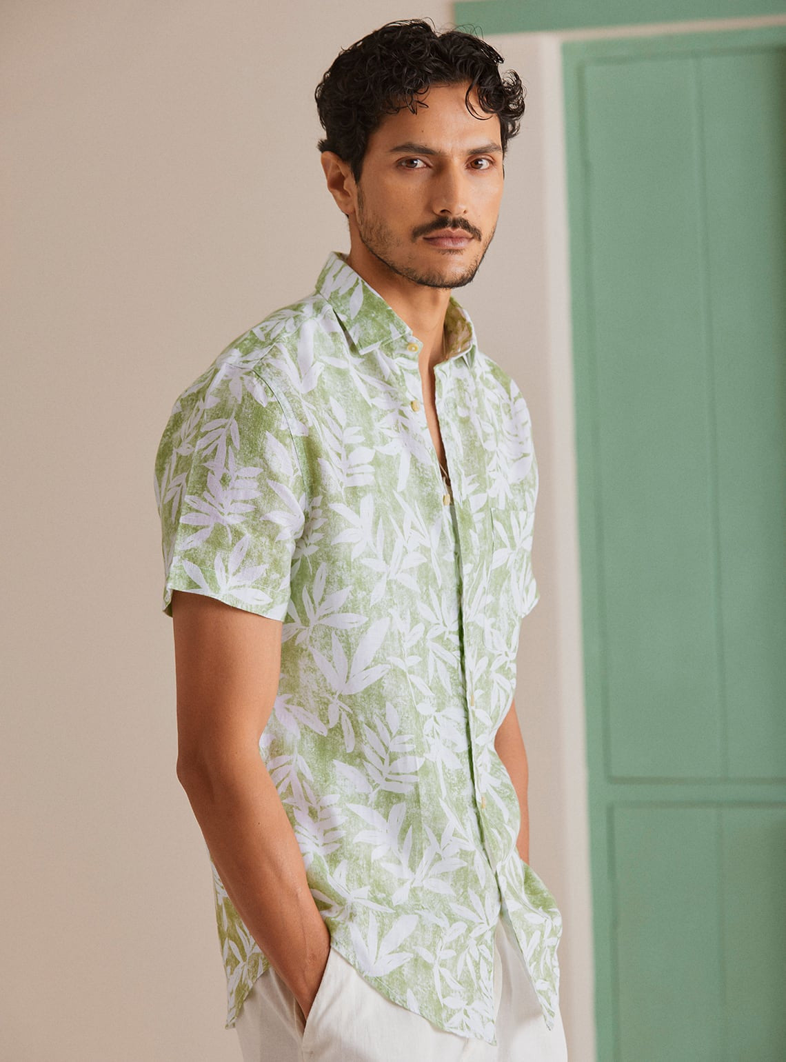 Tropical Lime Linen Shirt