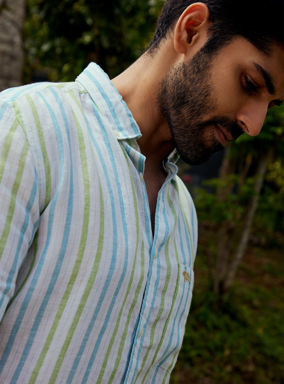 Lime Tonic Stripe Half Shirt