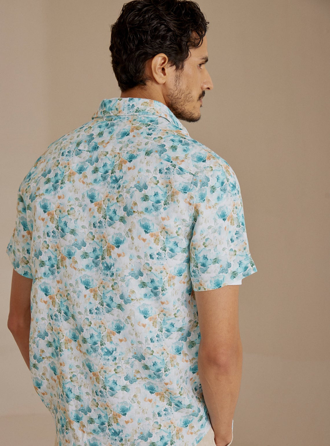 Cerulean Floral Linen Shirt