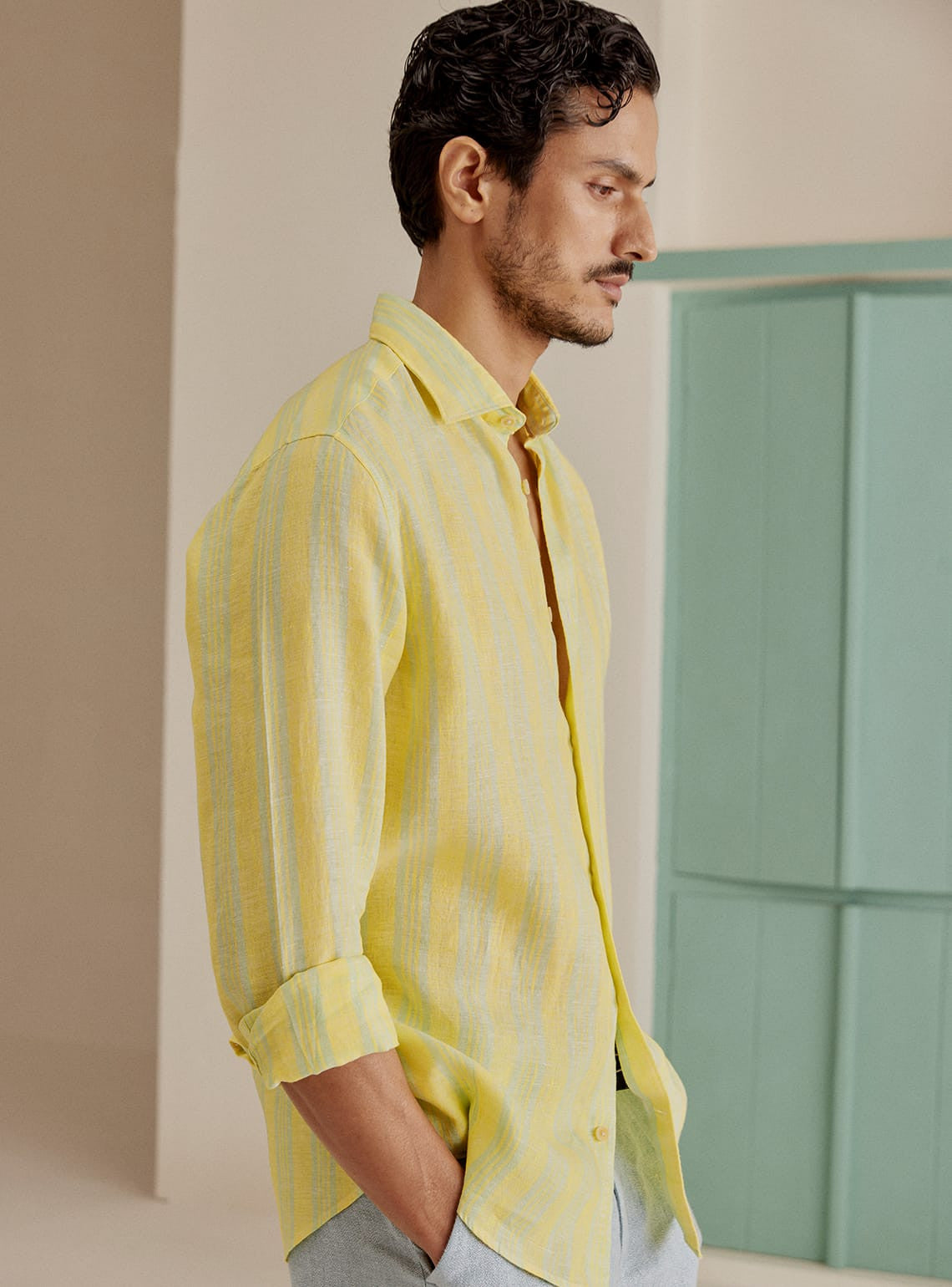 Sunflower Stripe Linen Shirt
