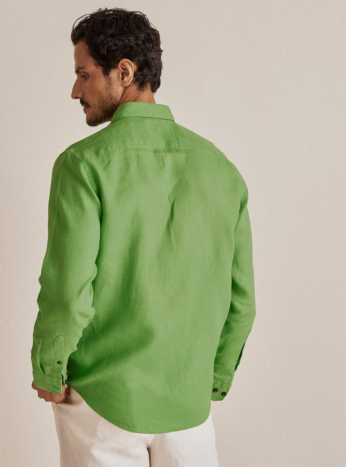 Mantis Green Linen Shirt