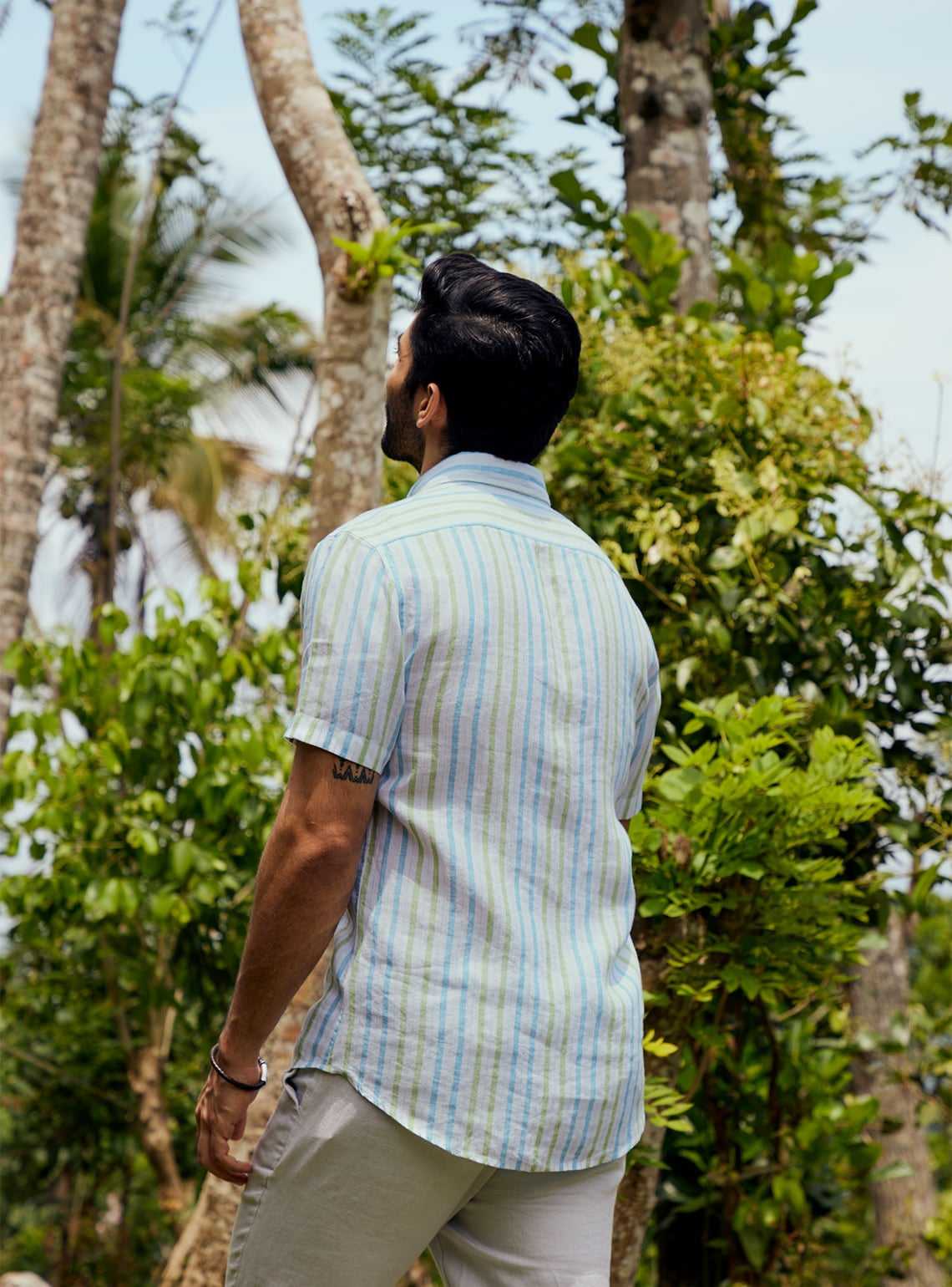 Lime Tonic Stripe Half Shirt