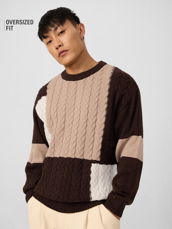 Colourblock Pullover: Mocha
