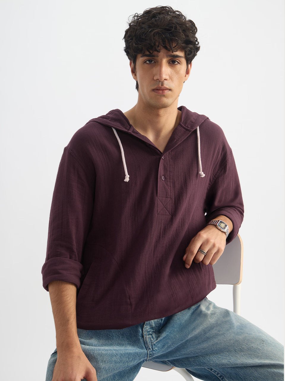 Oversized Hoodie: Wine
