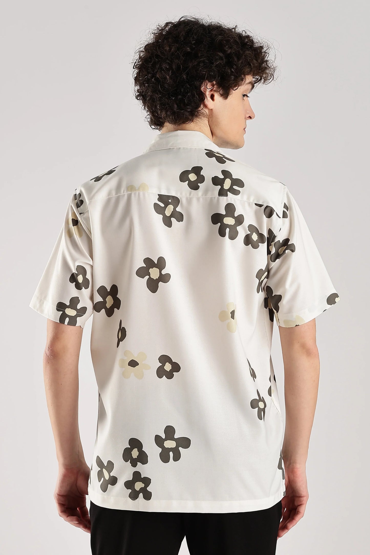 Off white floral printed shirt for men