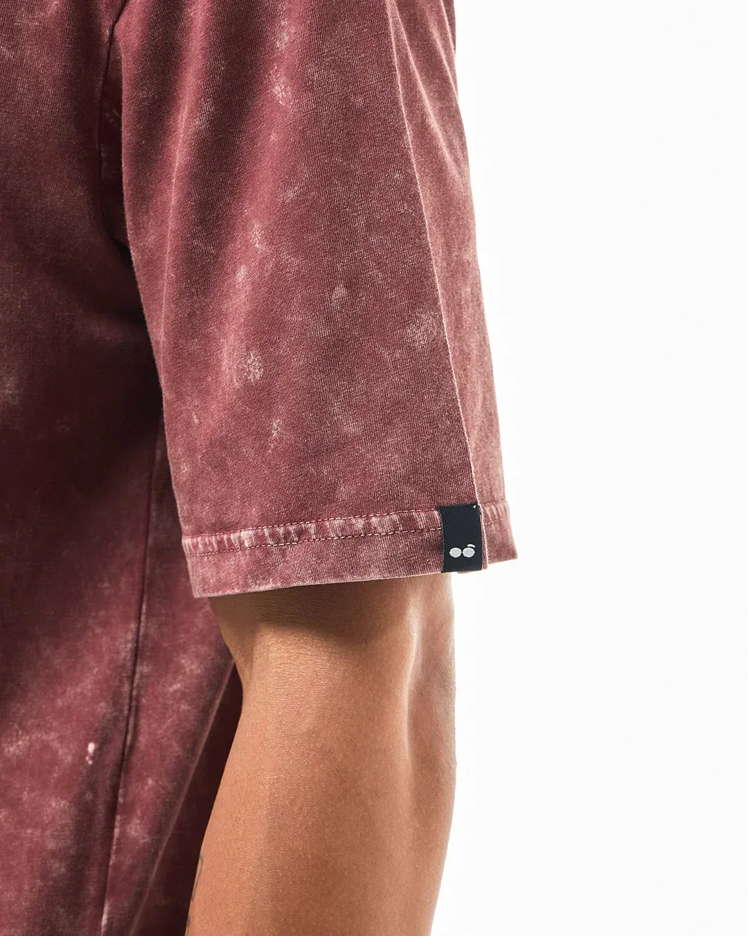 Men's Brick Red Goat 07 Typography Oversized Acid Wash T-shirt