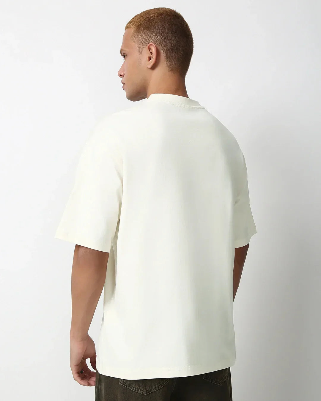 Men's Gardenia Level It Up Stay Iconic Typography Oversized T-shirt