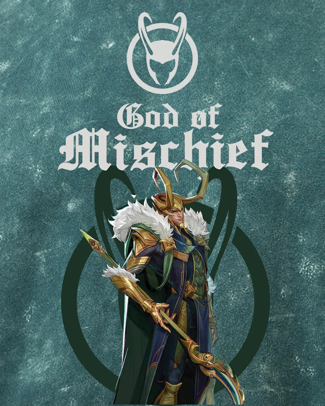 Men's Green Loki Graphic Printed Oversized Acid Wash T-shirt