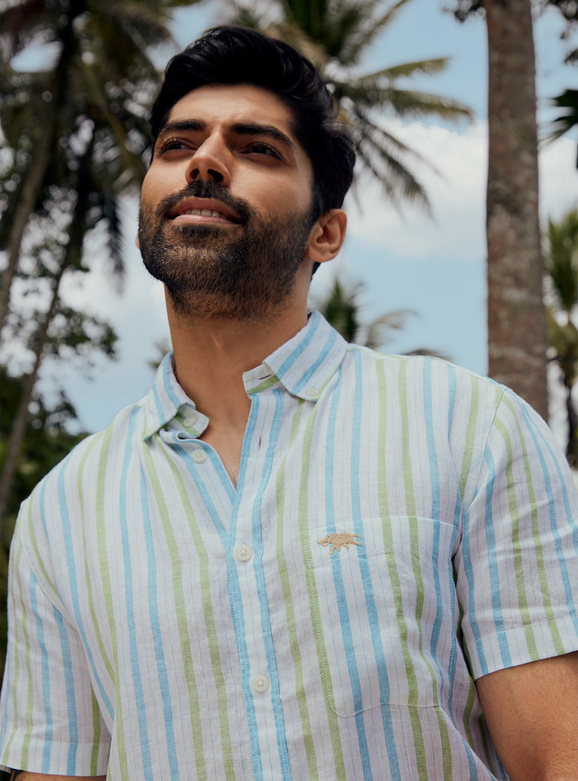 Lime Tonic Stripe Half Shirt