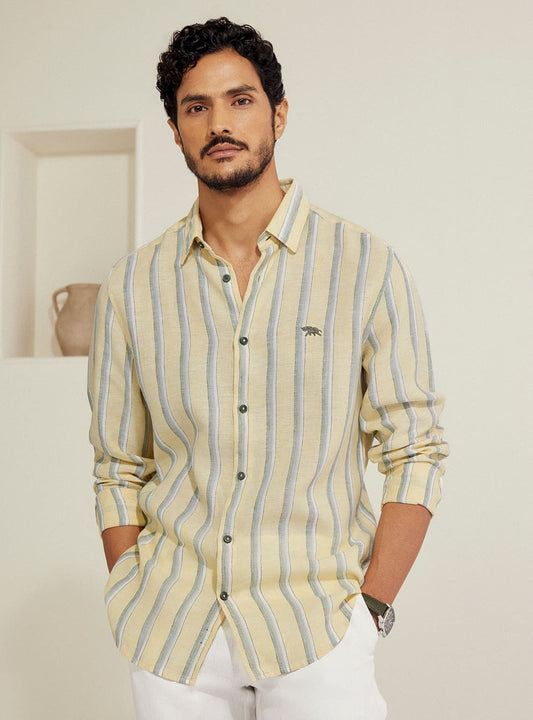 Lemon Stripe Linen Shirt