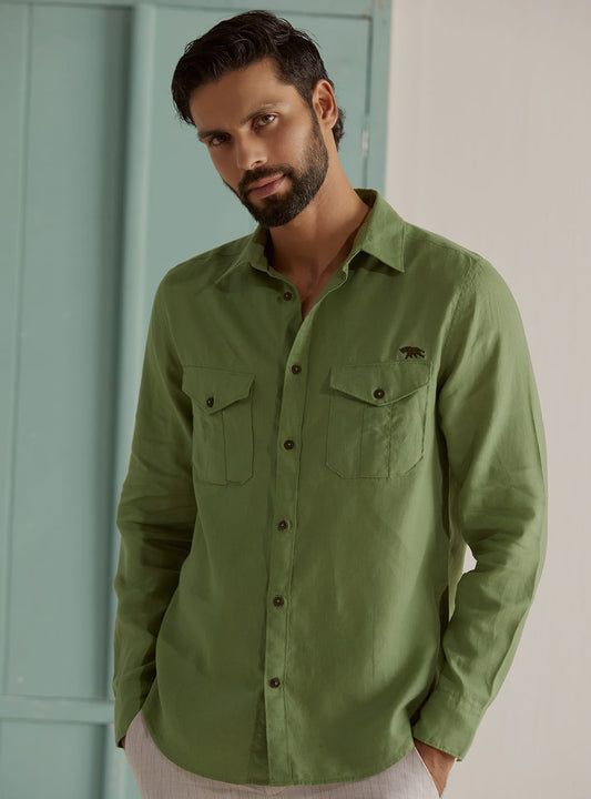 Jade Mist Linen Shirt
