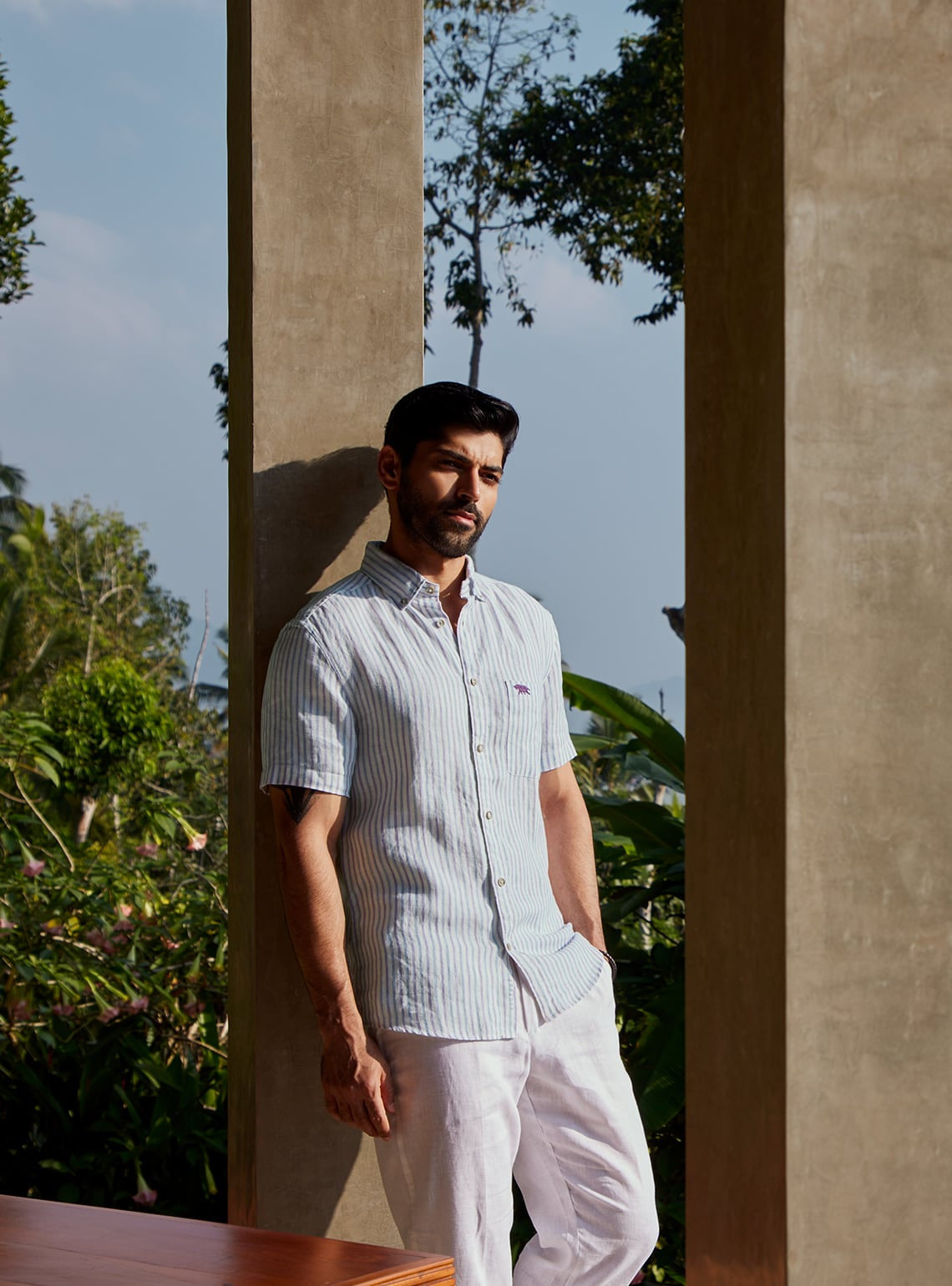 Sea Link Stripe Half Shirt