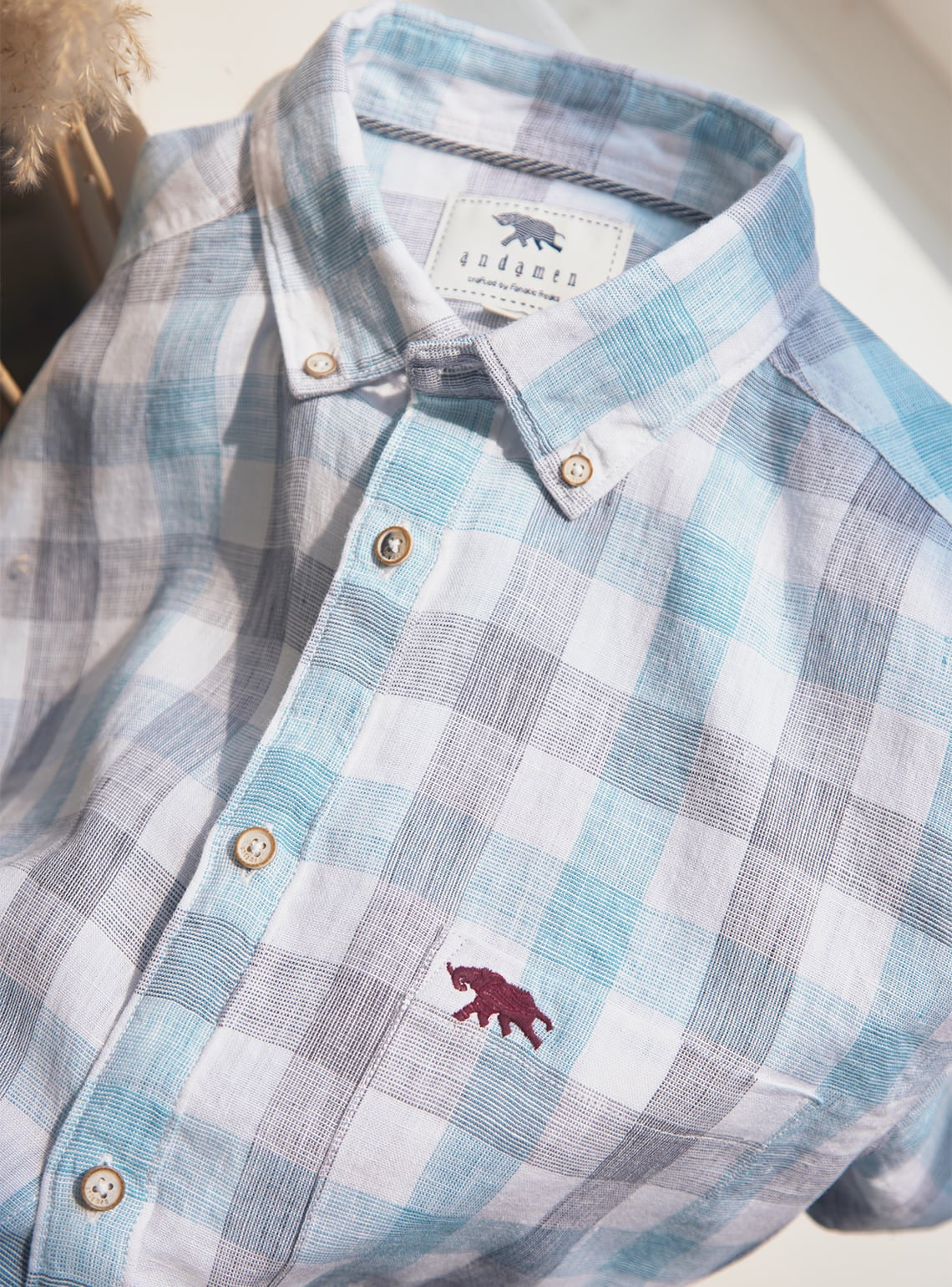 Havelock Blue Check Half Shirt