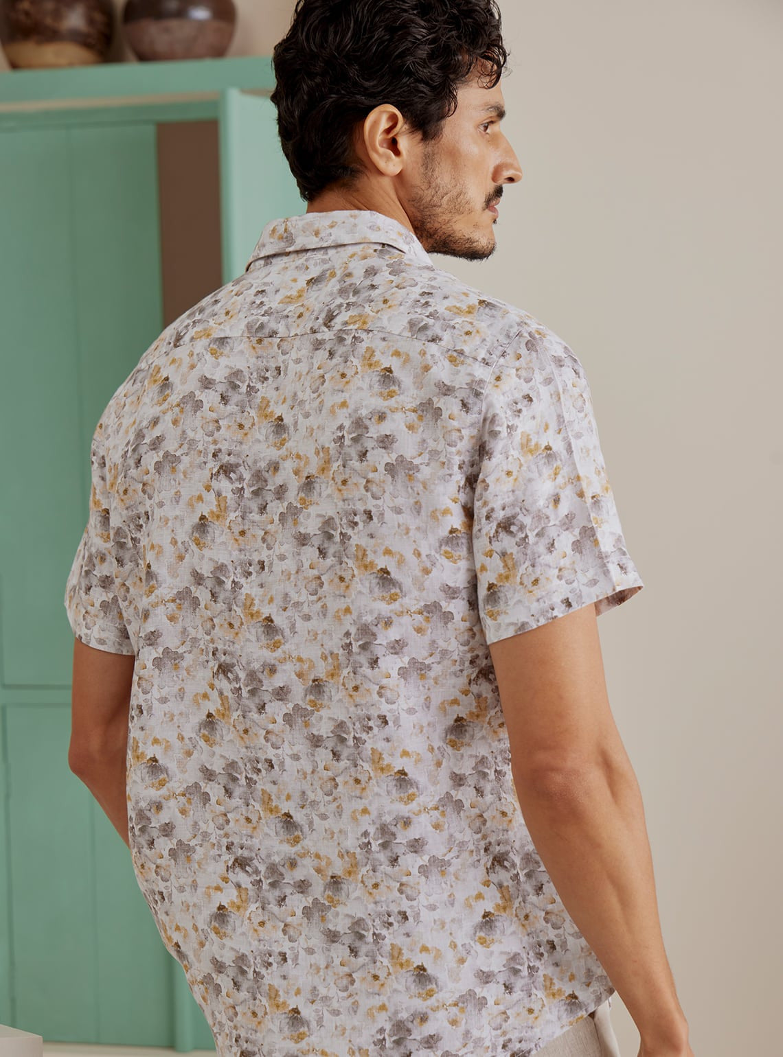Cloudy Floral Linen Shirt
