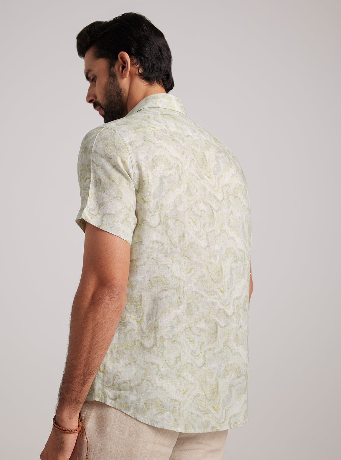 Khaki Marble Linen Shirt