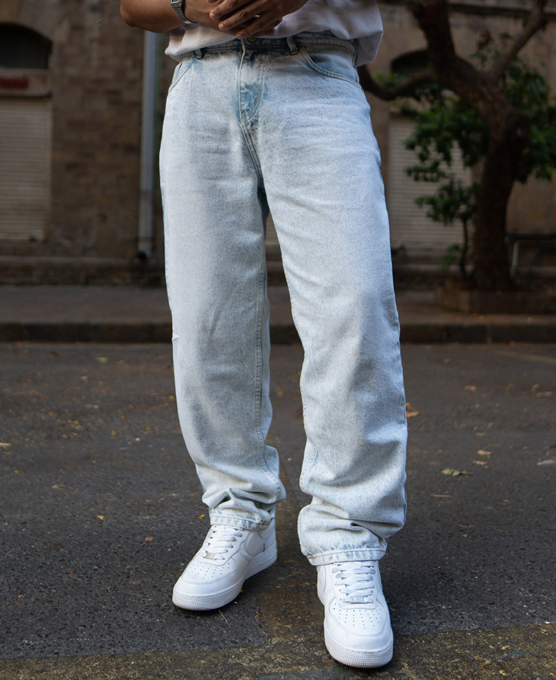 Ice Blue Baggy Fit Jeans