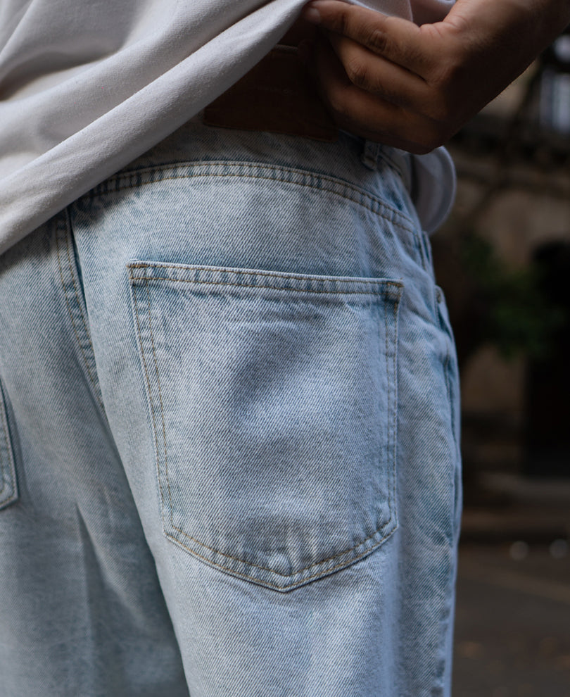 Ice Blue Baggy Fit Jeans