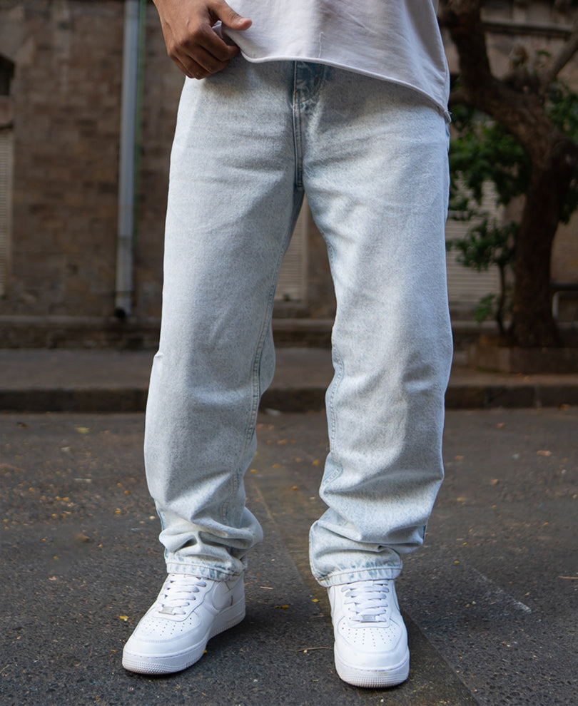 Ice Blue Baggy Fit Jeans