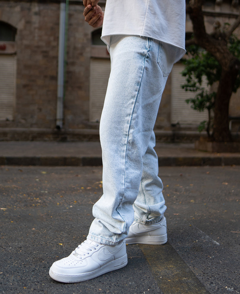 Ice Blue Baggy Fit Jeans