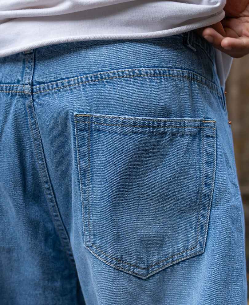 Mid Blue Washed Baggy Jeans