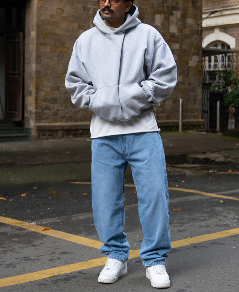 Mid Blue Washed Baggy Jeans