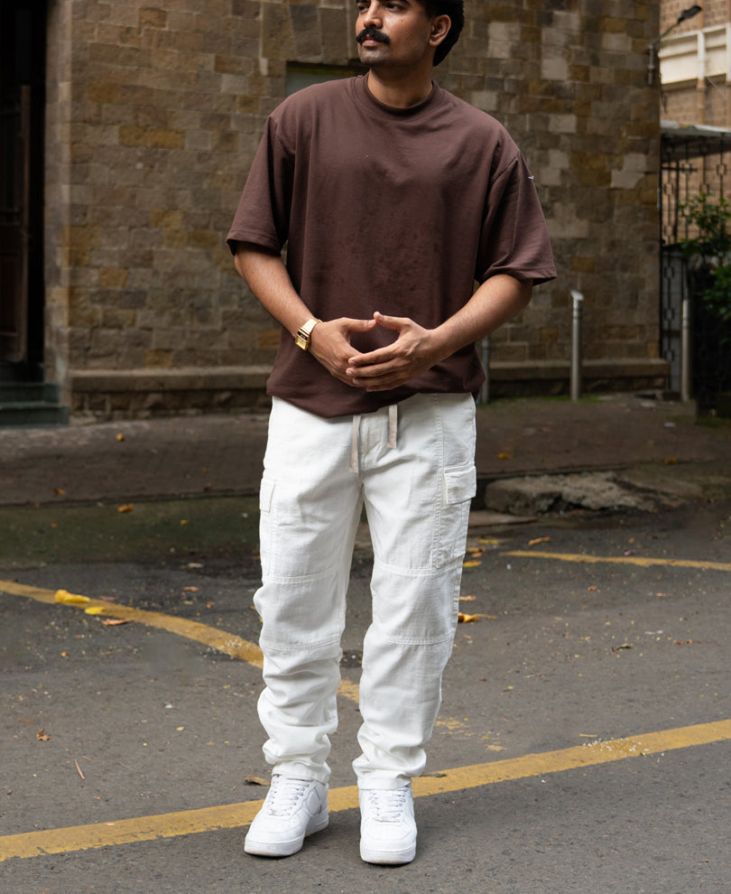 Off-White Cotton Cargo Pant