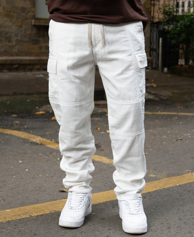 Off-White Cotton Cargo Pant