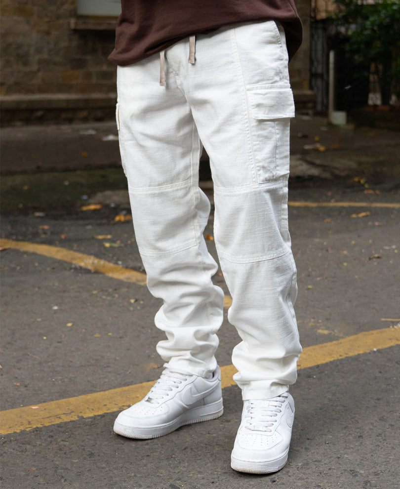 Off-White Cotton Cargo Pant