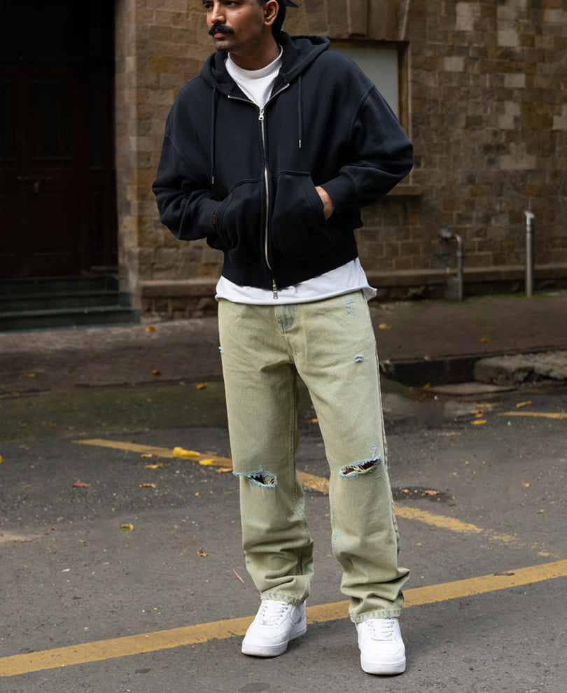 Tinted Blue Distressed Jeans