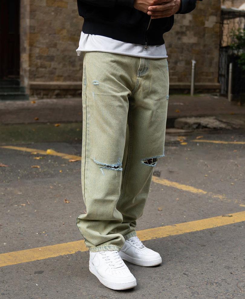 Tinted Blue Distressed Jeans