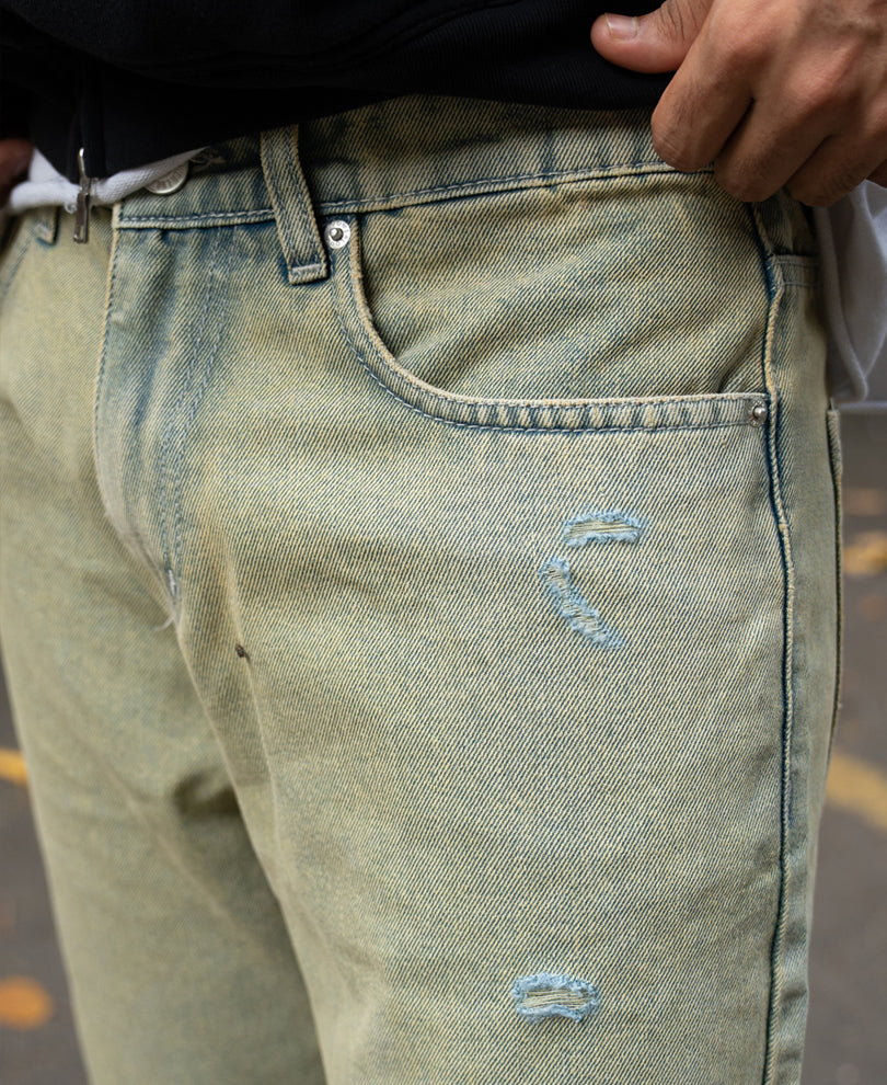 Tinted Blue Distressed Jeans