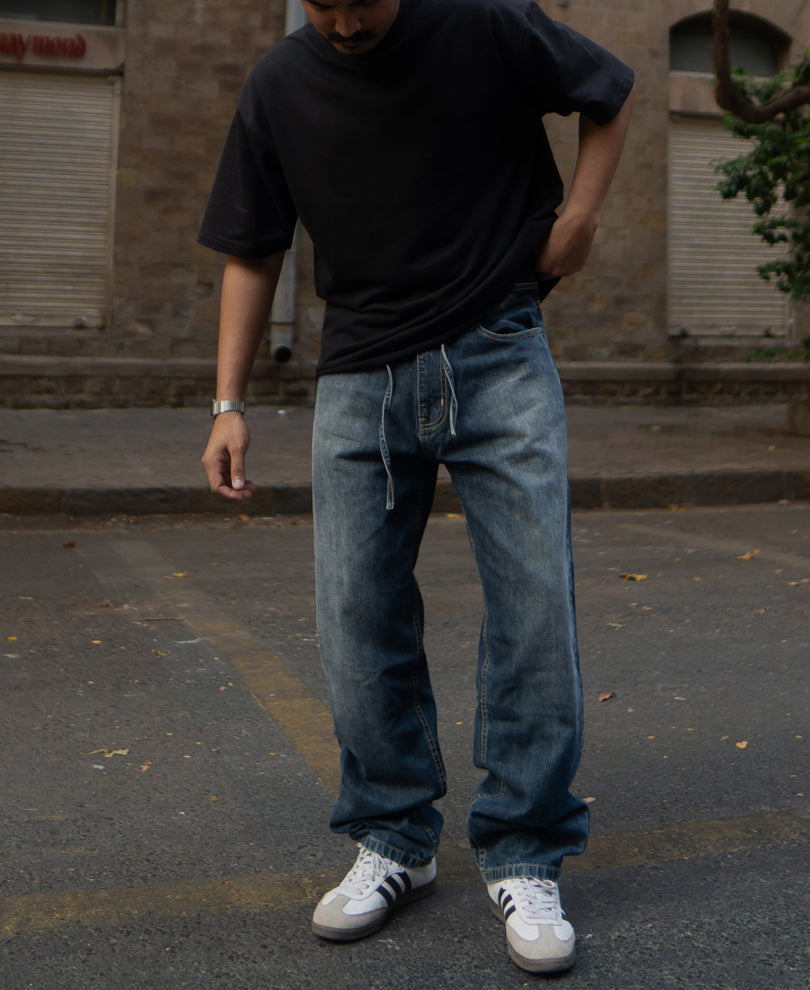 Dark Blue Baggy Fit Jeans