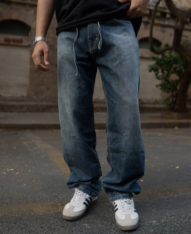 Dark Blue Baggy Fit Jeans