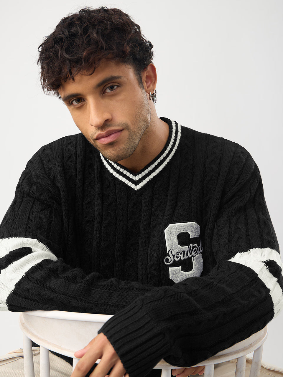 Cable Knit: Varsity Black