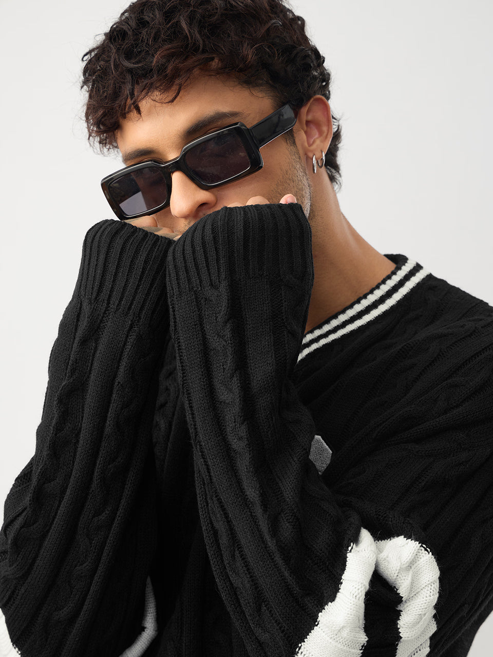 Cable Knit: Varsity Black