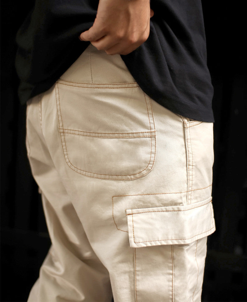 Cream Regular Fit Pocket Cargo Pant