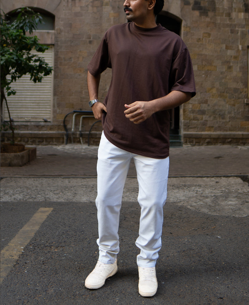 White Regular Fit Denim