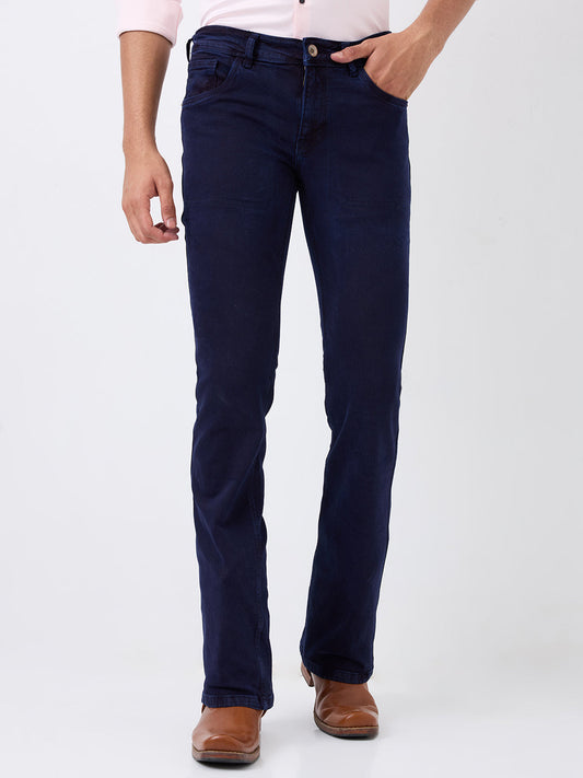 Men's Bootcut  Jeans - Comfortable Stretch Stylish Mid-Rise Denim Pants – Midnight Navy