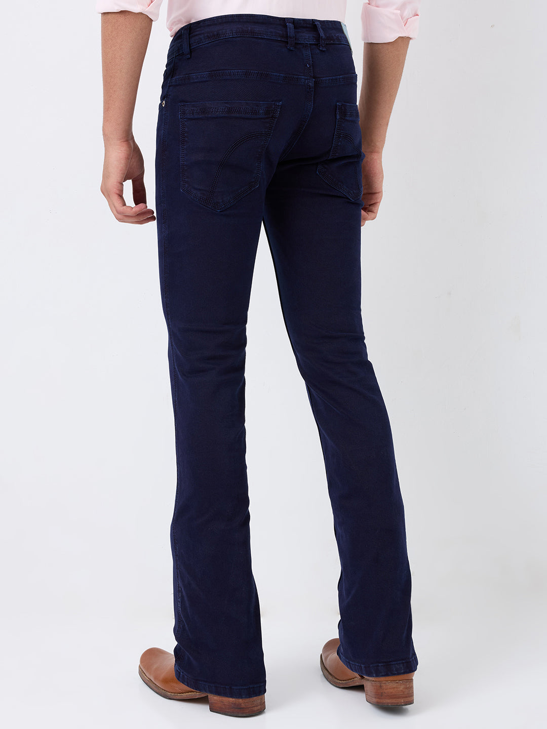 Men's Bootcut  Jeans - Comfortable Stretch Stylish Mid-Rise Denim Pants – Midnight Navy