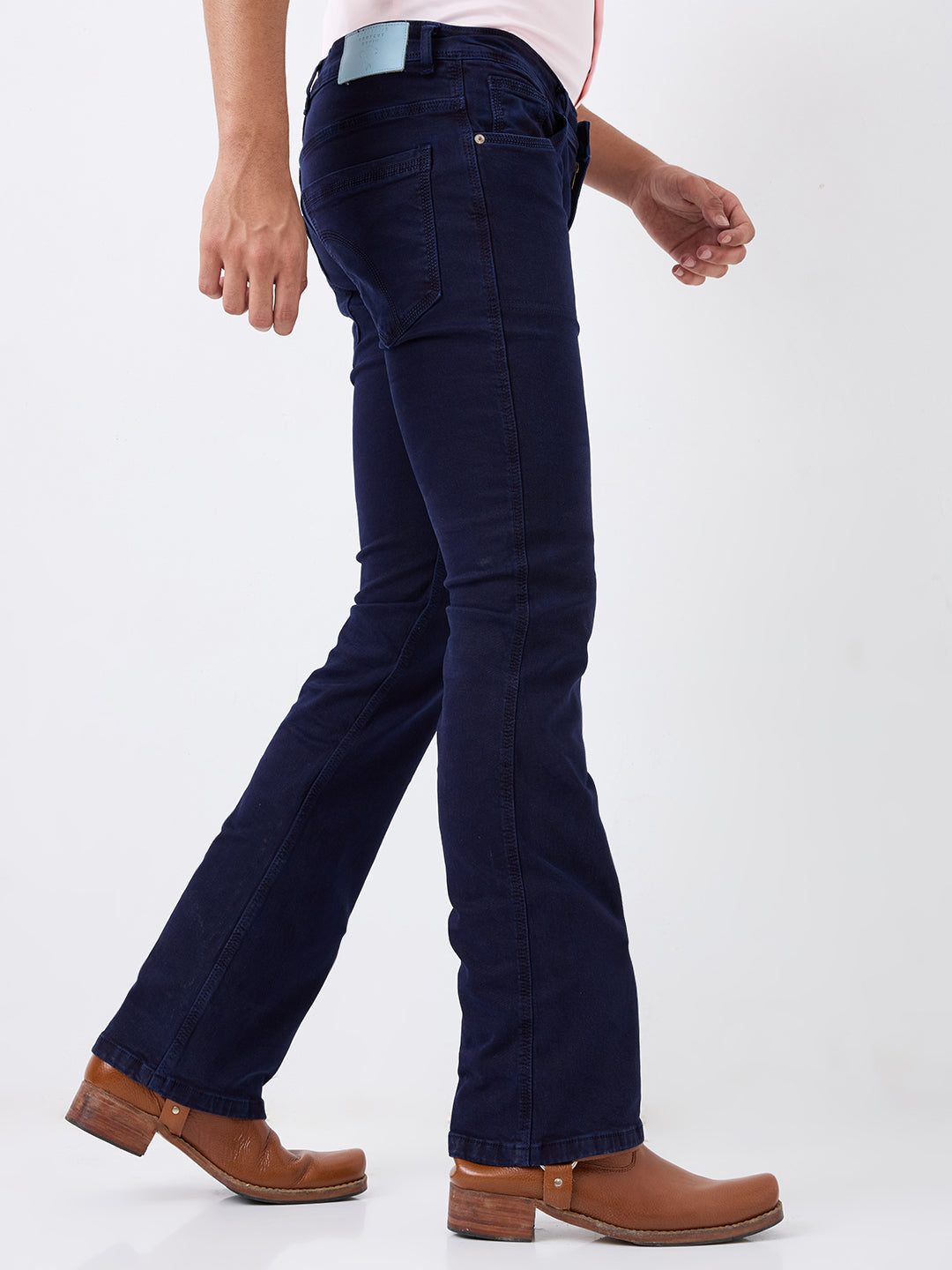 Men's Bootcut  Jeans - Comfortable Stretch Stylish Mid-Rise Denim Pants – Midnight Navy