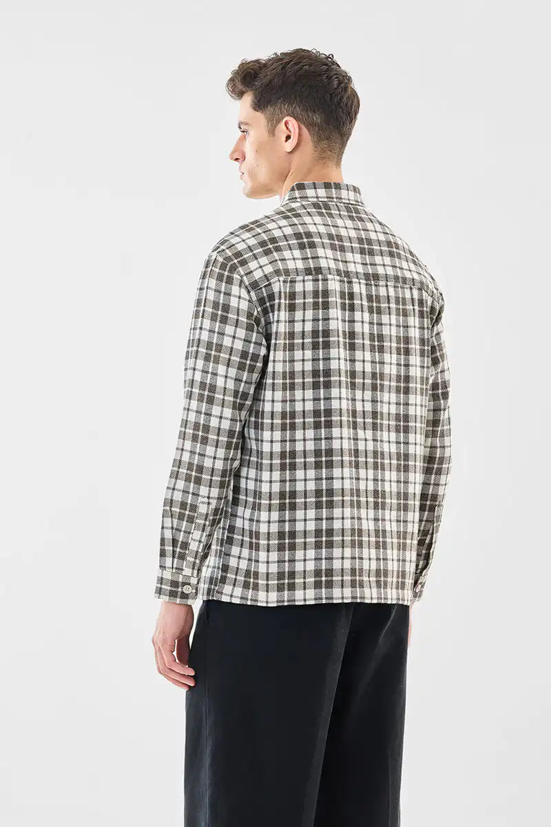 Double Pocket Plaid Overshirt