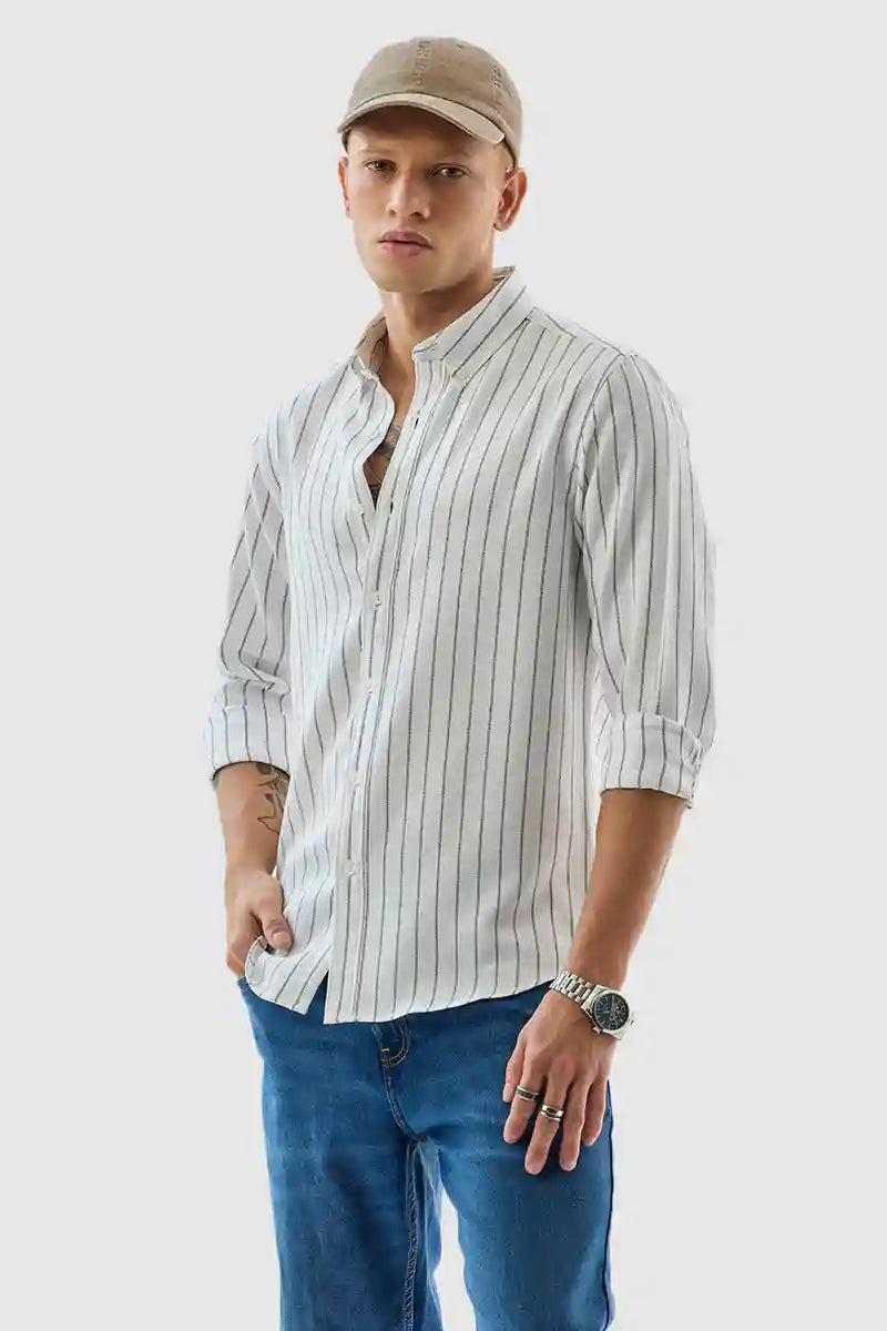 White Stripes Slim Fit Shirt