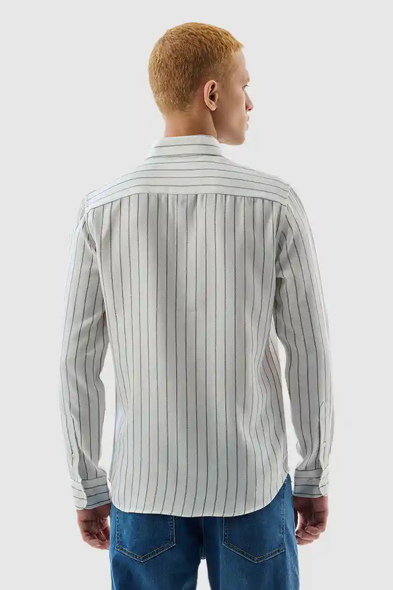 White Stripes Slim Fit Shirt