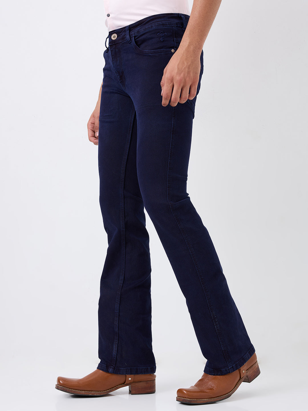 Men's Bootcut  Jeans - Comfortable Stretch Stylish Mid-Rise Denim Pants – Midnight Navy