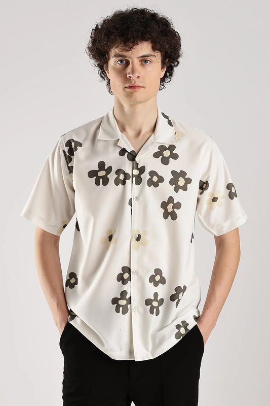 Off white floral printed shirt for men