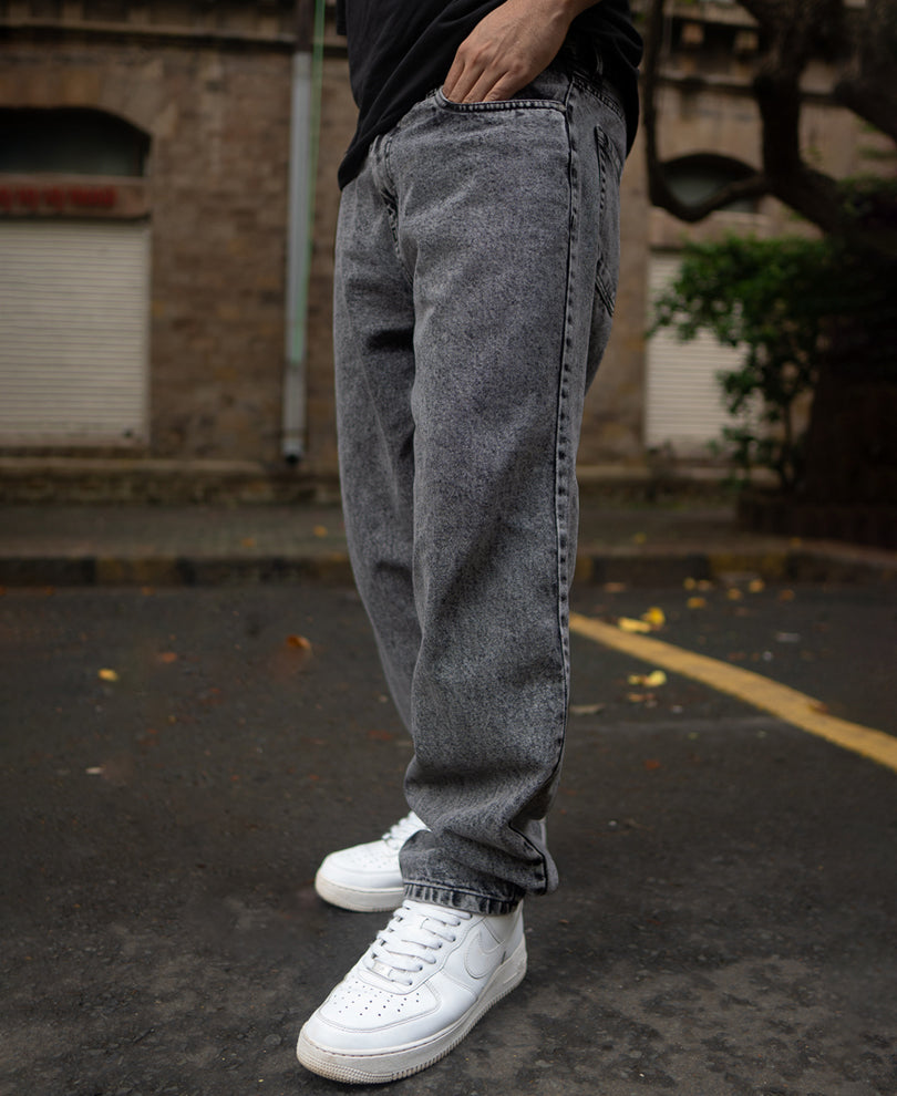 Dark Grey Baggy fit Denim Jeans