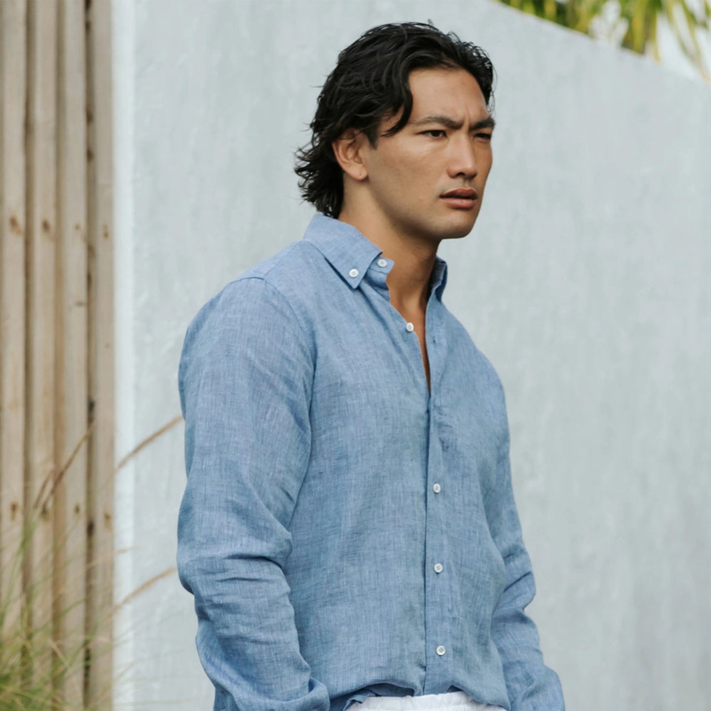 Denim Chambray Cotton Linen Shirt | Effortless Cool Meets Natural Comfort
