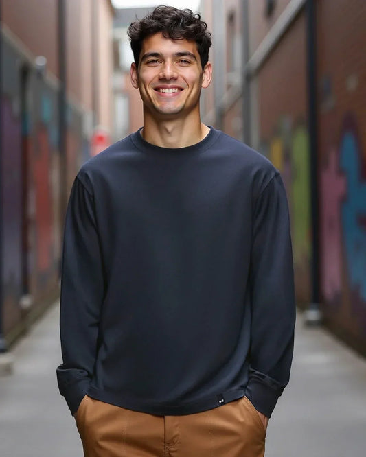 Men's Navy Blue Oversized T-shirt