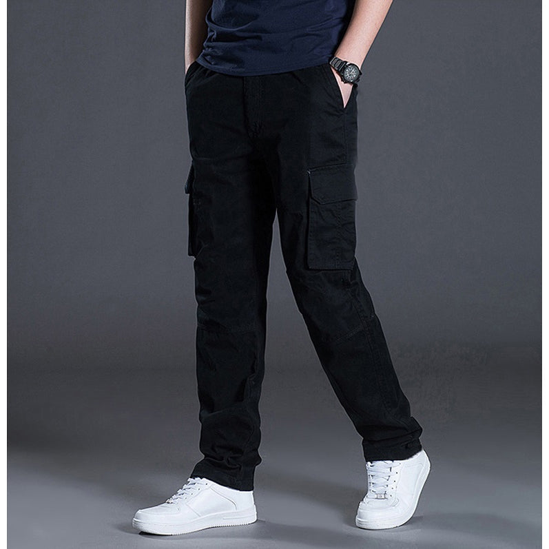 PACK OF 2 TRENDY SUMMER CARGO PANTS (Black + Grey)